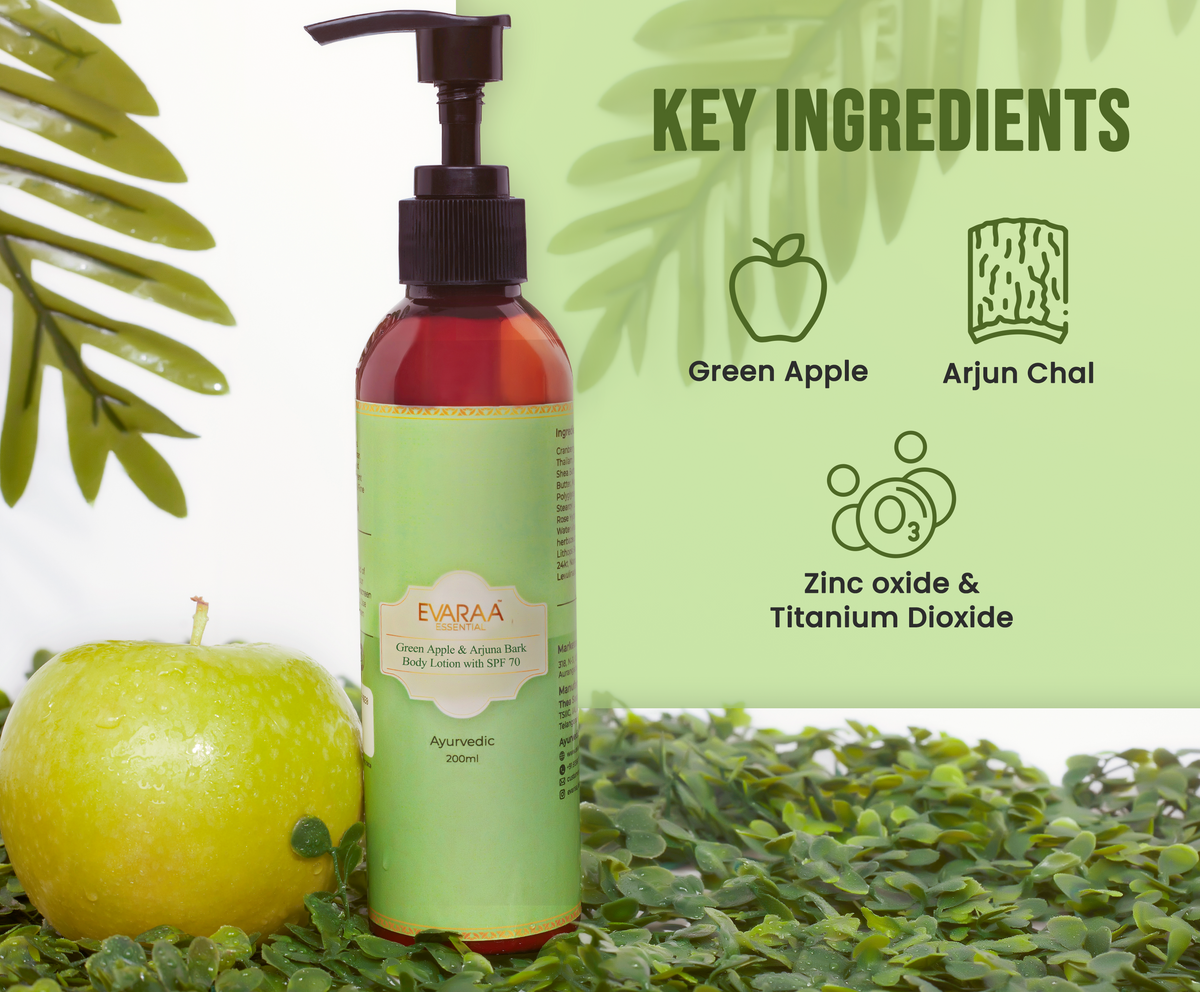 Green Apple and Arjuna Bark Bodylotion with SPF 70